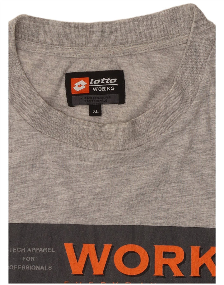 LOTTO Herre Grafisk T-Shirt Top XL Grå