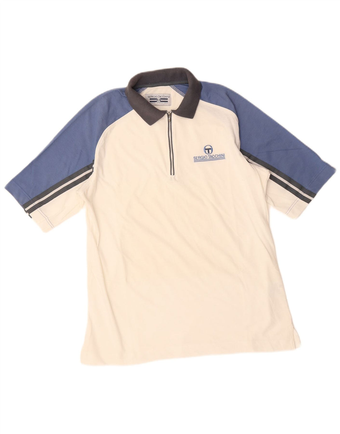 SERGIO TACCHINI Poloshirt til mænd Medium White Colourblock Bomuld