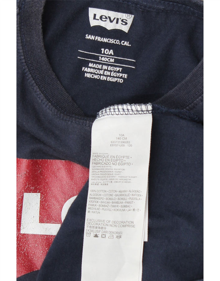 Levi's Boys Grafisk T-Shirt Top 9-10 år Marineblå Bomuld