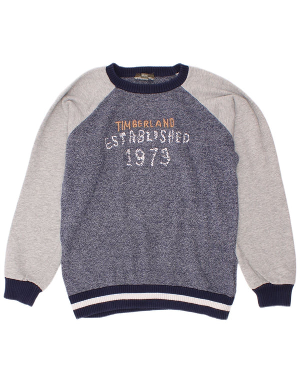 Timberland drenge sweater med rund hals 9-10 år blå farveblok
