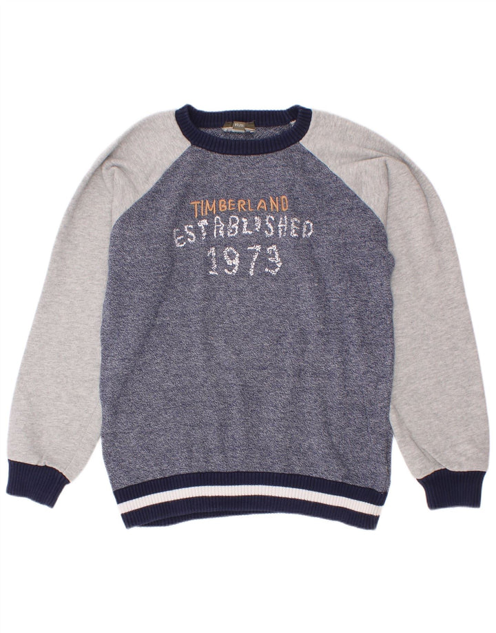 Timberland drenge sweater med rund hals 9-10 år blå farveblok
