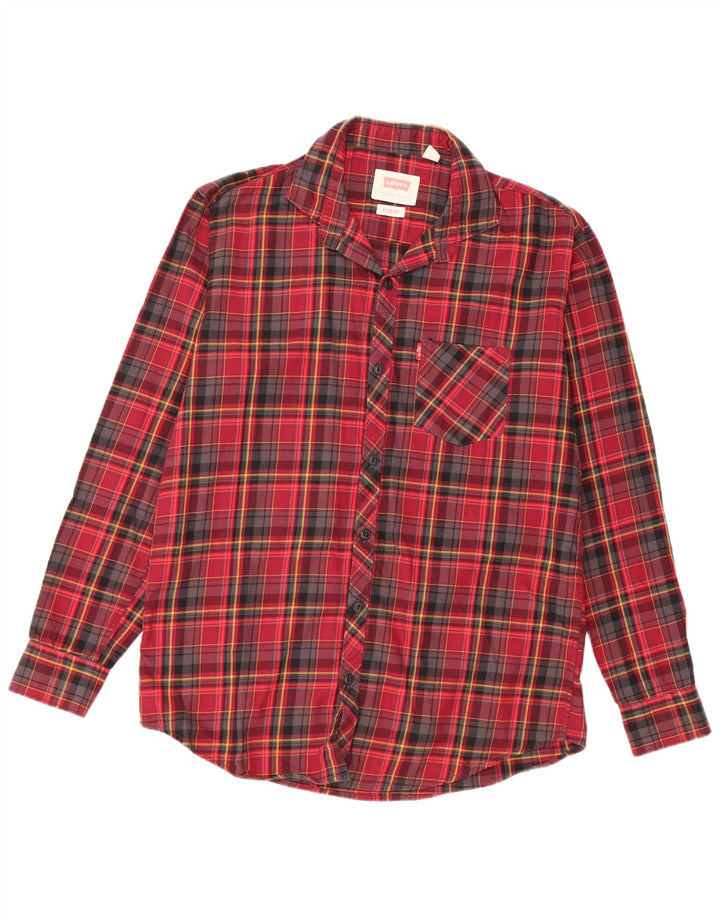 Levi's Herre Slim Fit Flanellskjorte XL rød ternet