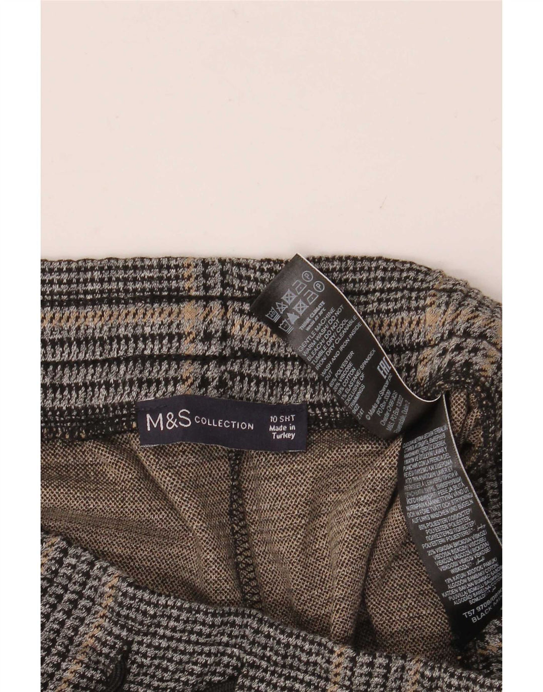 Marks & Spencer Damebukser UK 10 Small W30 L26 Grå Houndstooth
