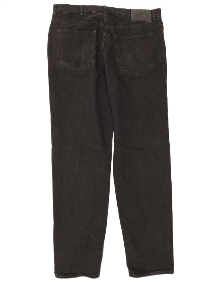 CALVIN KLEIN Kvinder tilspidsede jeans W36 L34 Sort bomuld