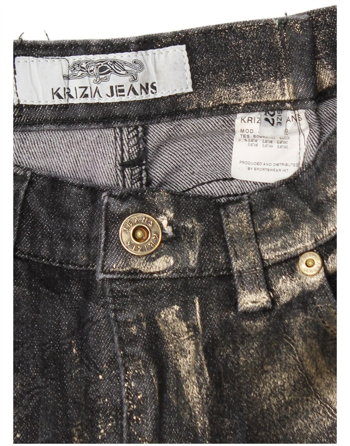 Krizia Dame Grafisk Bootcut Jeans W27 L29 Marineblå Bomuld