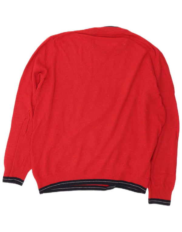 Refrigiwear Herre Crew Neck Jumper Sweater Large Red Colourblock Merino Wool