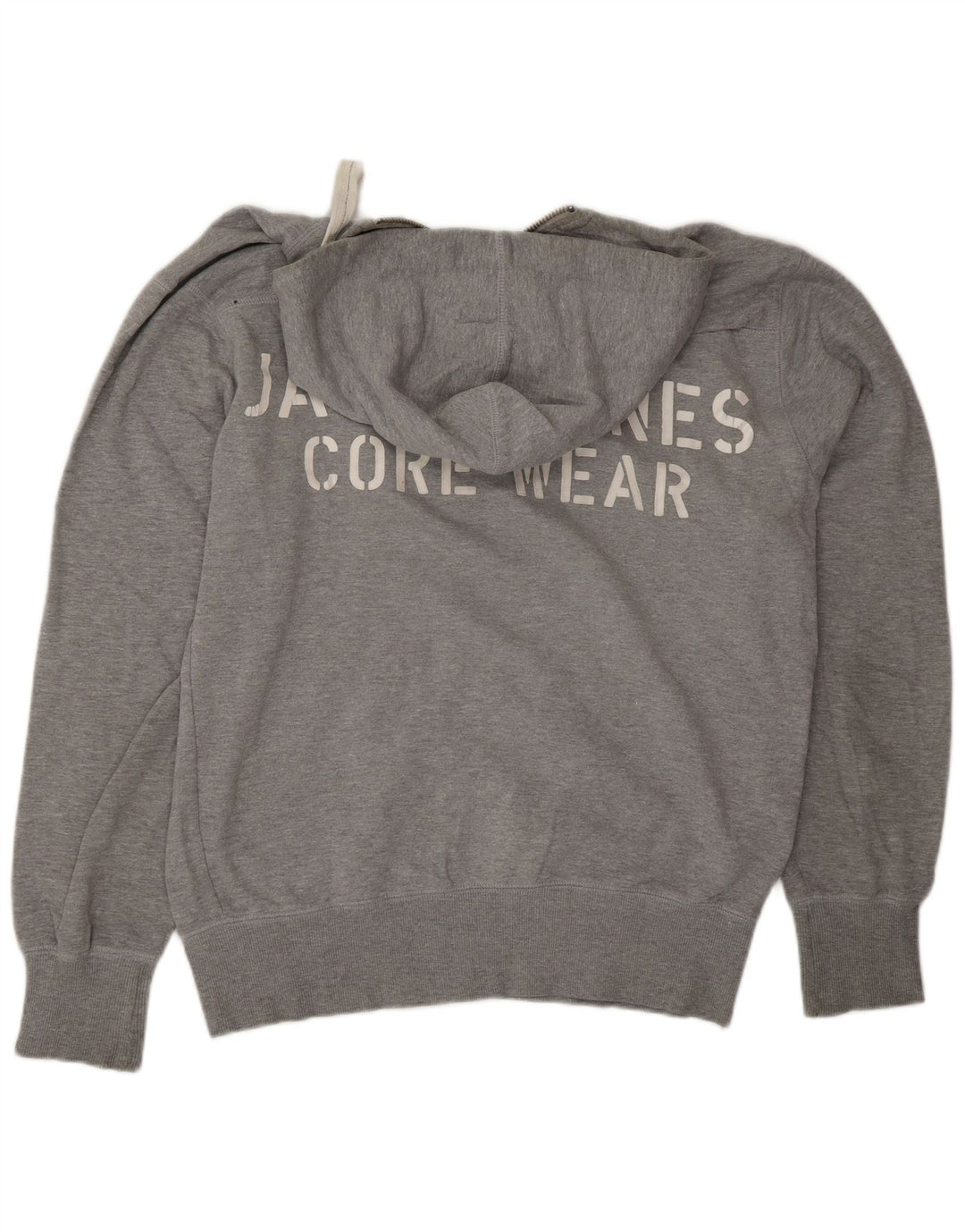 Jack & Jones Herre grafisk hættetrøje med lynlås XL Grå