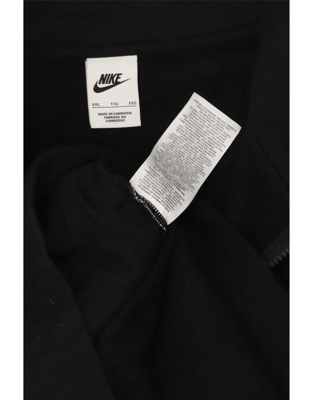 Nike Sweatshirt med lynlås til mænd 2XL sort bomuld