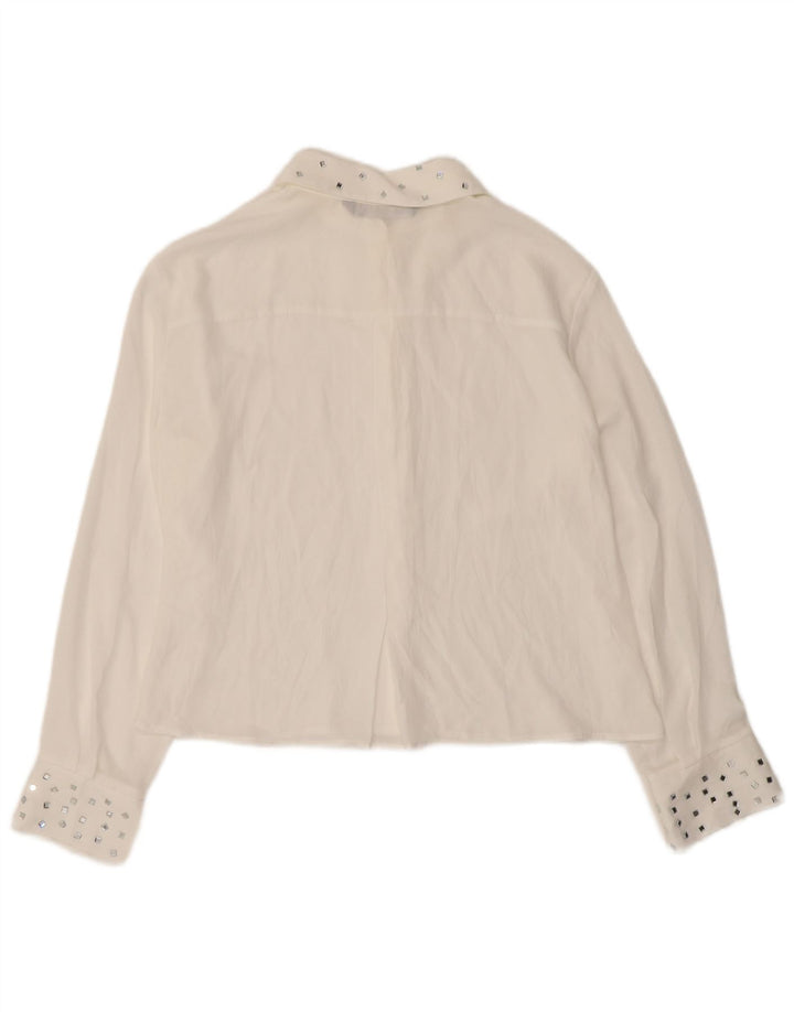 Zara Womens Loose Fit Shirt UK 10 Small Off White Modern