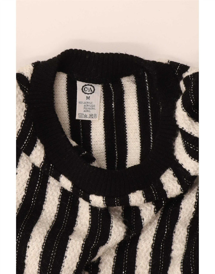 C&A Dame sweater med rund hals DK 14 Mellem sort stribet akryl