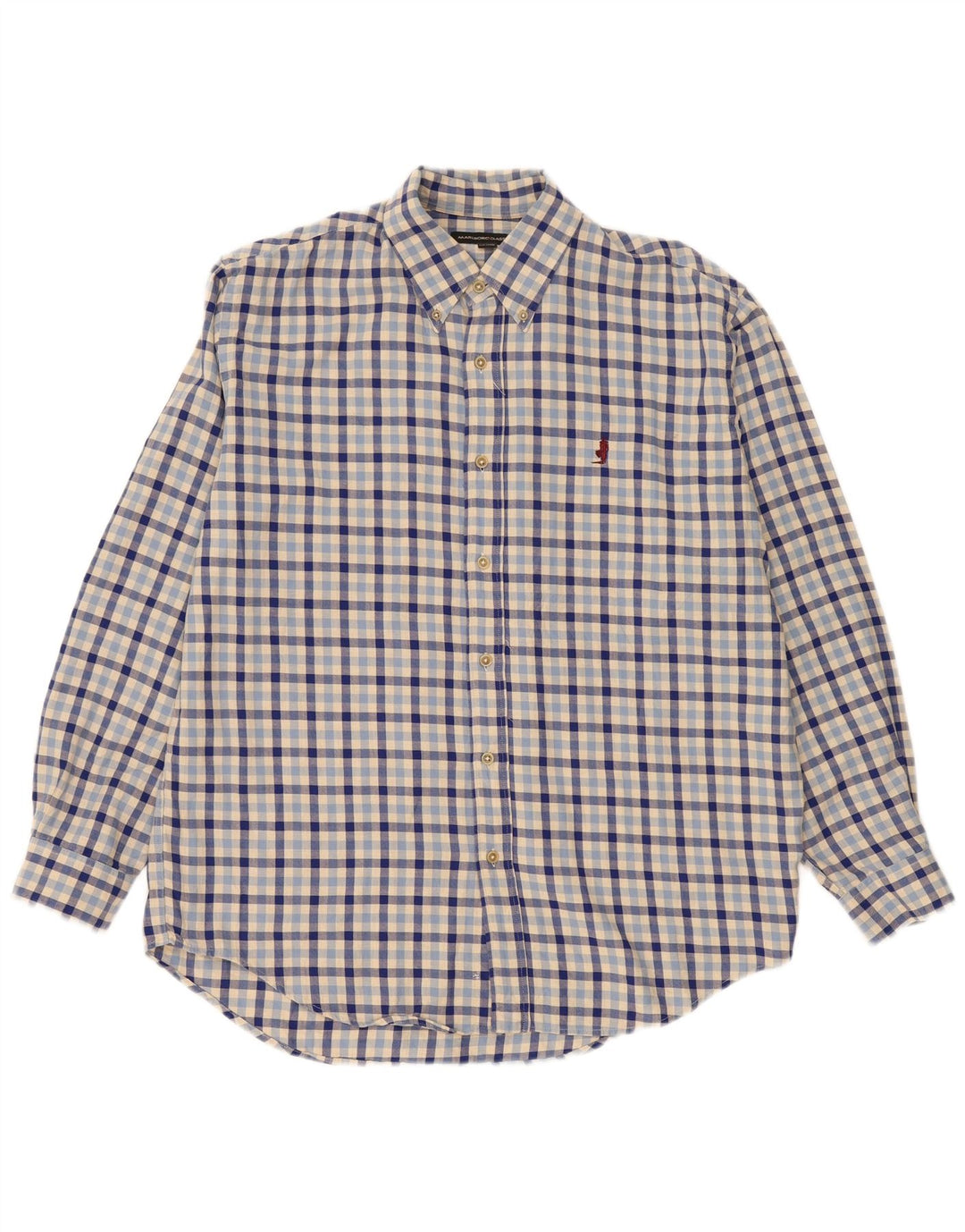 Marlboro Classics Flannelskjorte til mænd Large Blue Gingham Cotton