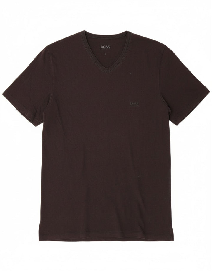 HUGO BOSS Mens T-Shirt Top Large Black Cotton Vintage Hugo Boss and Second-Hand Hugo Boss from Messina Hembry 