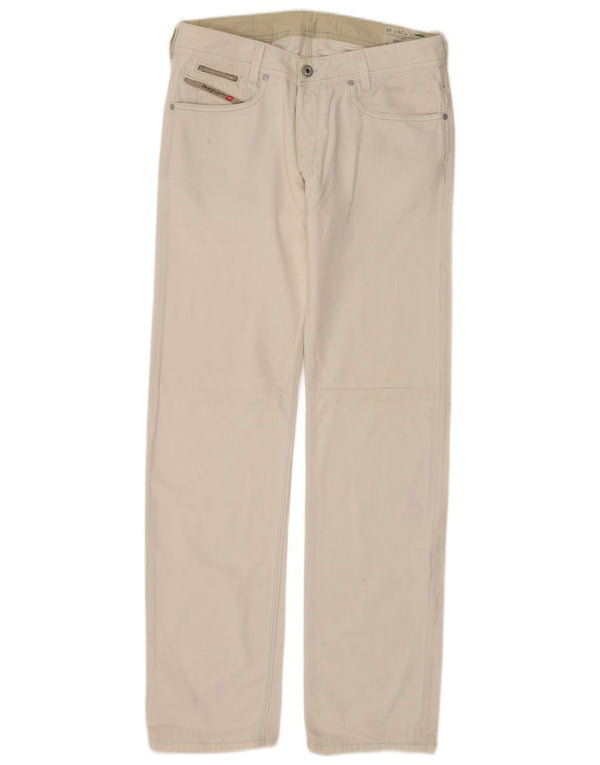 Diesel Herre Onijo Straight Jeans W29 L34 Hvid Bomuld