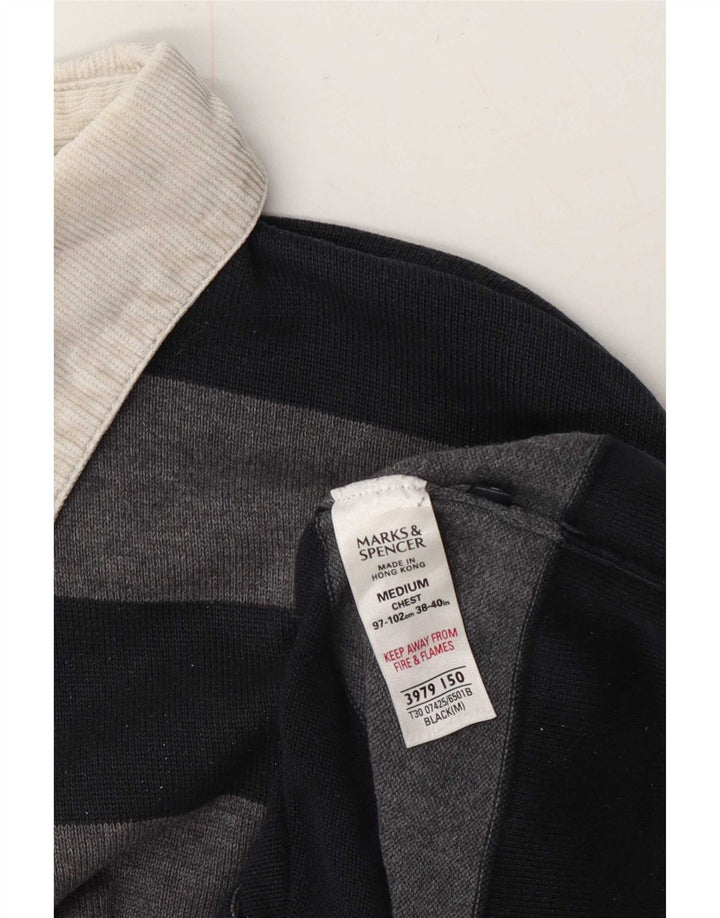 Marks & Spencer Herre Blue Harbor Polo Neck Sweater Medium Sort