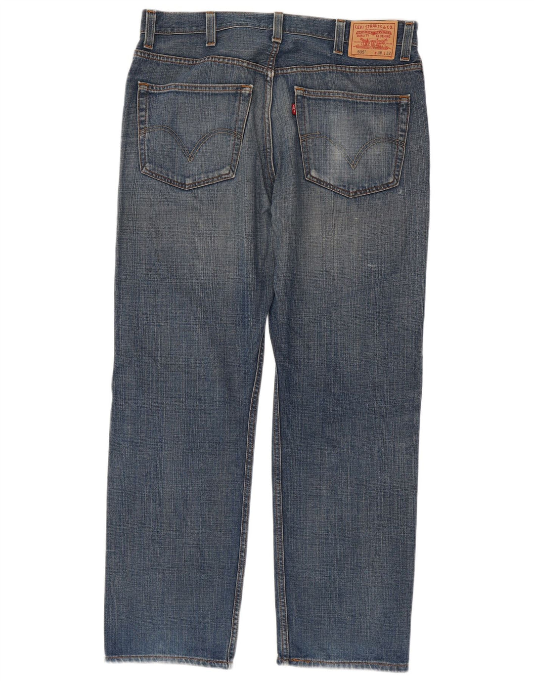 Levi's Herre 505 Regular Fit Straight Jeans W38 L32 Blå Bomuld