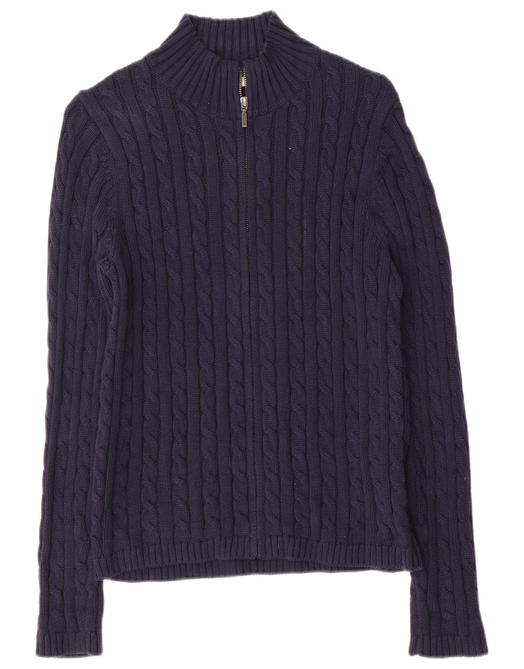 L.L.Bean Dame Cardigan Sweater UK 14 Medium Navyblå Bomuld