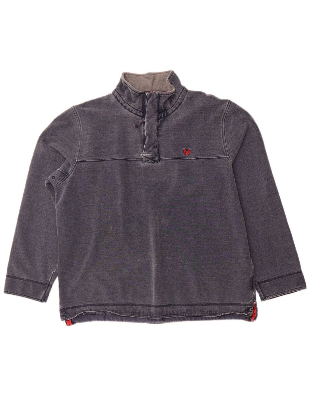 Besætningstøj Herre Zip Neck Sweatshirt Jumper 2XL Navy Blue Bomuld