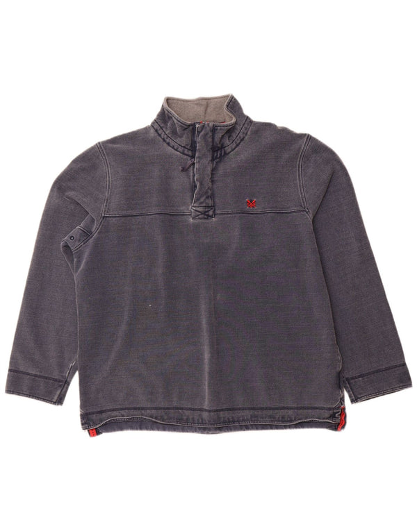 Besætningstøj Herre Zip Neck Sweatshirt Jumper 2XL Navy Blue Bomuld