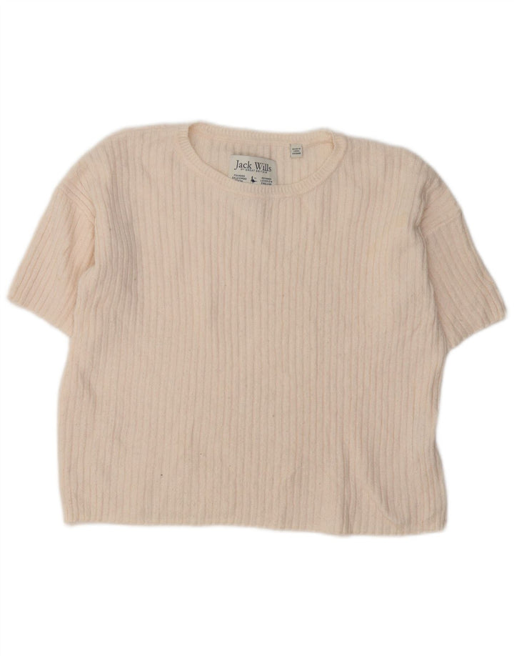 Jack Wills Damebluse Top UK 10 Small Off White Polyester