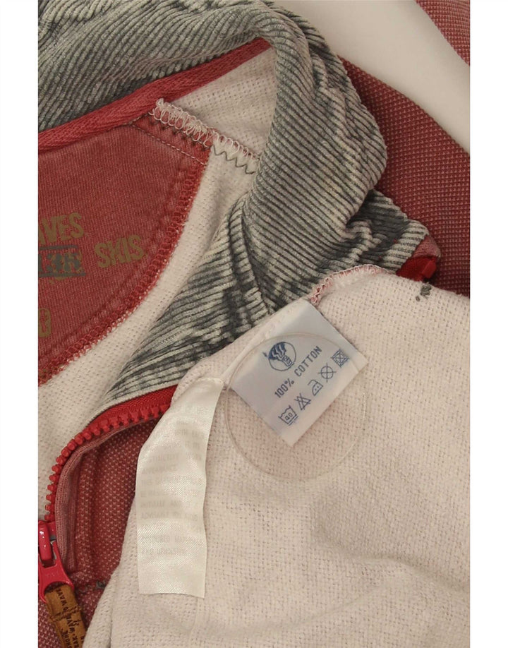 Fat Face Herre Zip Neck Sweatshirt Jumper Large Pink Bomuld