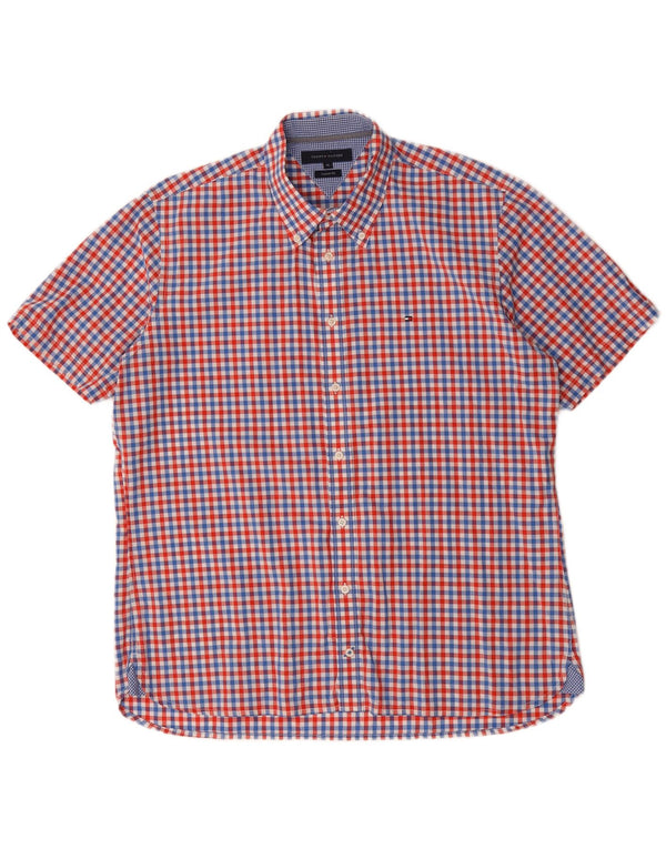 Tommy Hilfiger Kortærmet Herre Custom Fit skjorte XL Rød Gingham