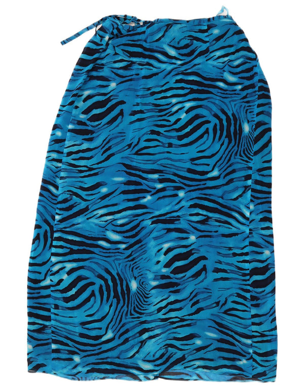 Laurel Womens Wrap Nederdel EU 40 Medium W30 Blue Animal Print Rayon