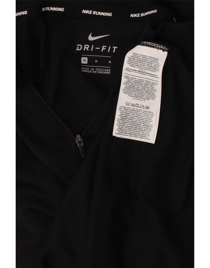 Nike Herre Dri Fit Pullover med lynlås-hals Træningsdragt Top Medium Sort Polyester