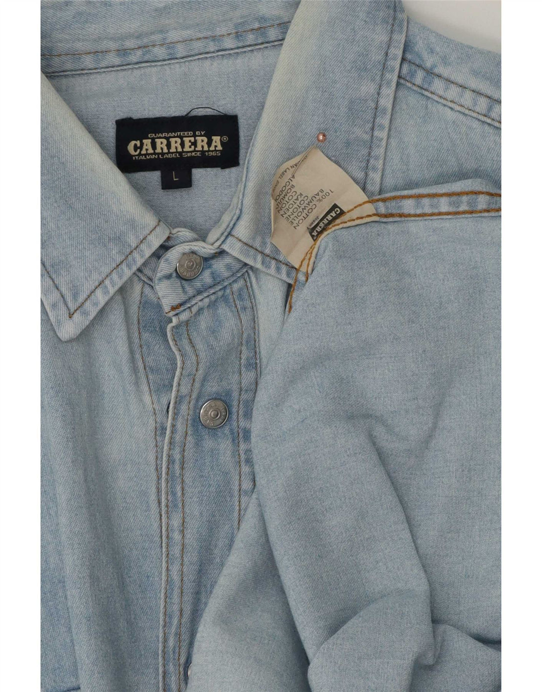 Carrera denimskjorte til mænd, stor blå bomuld