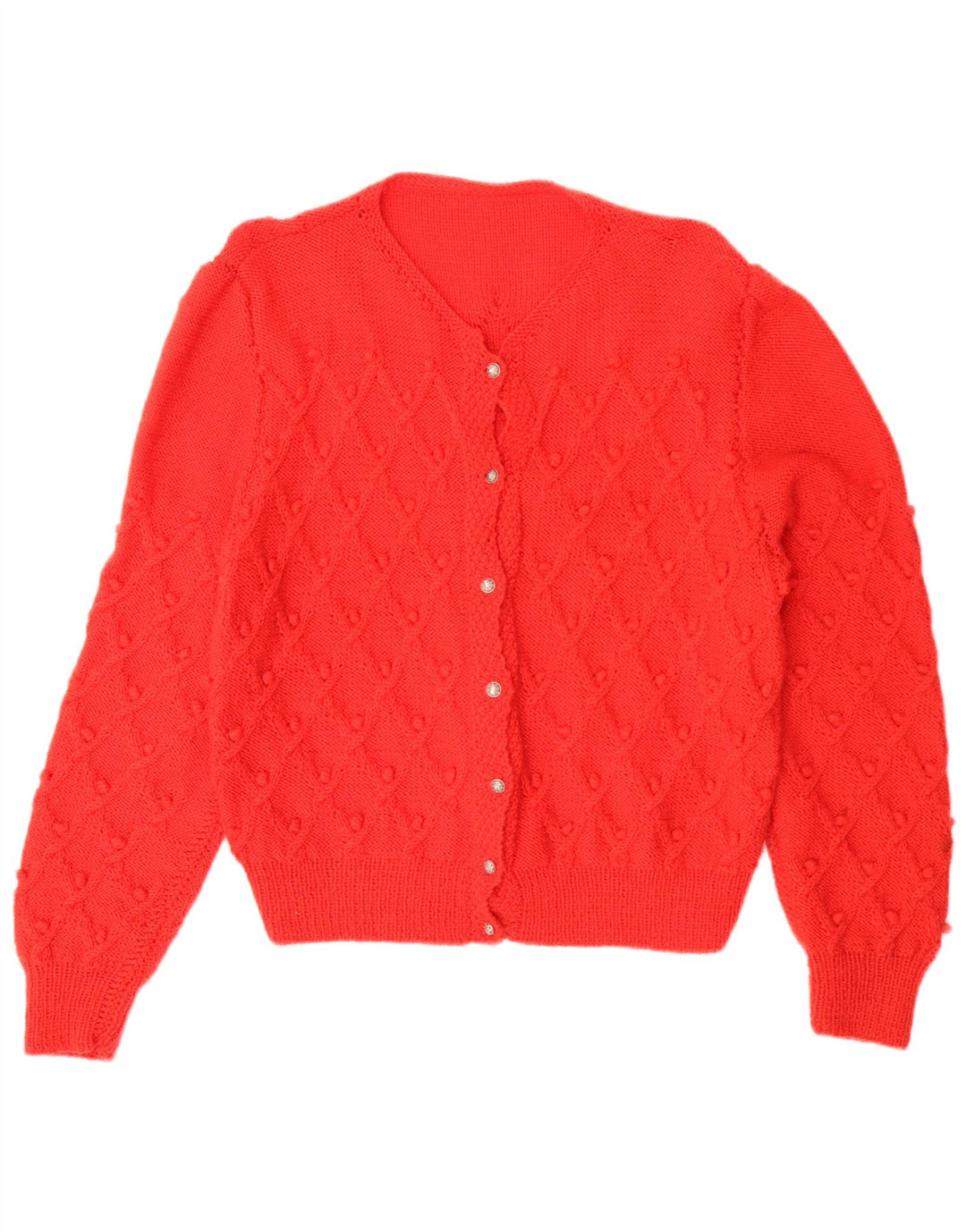Vintage Kvinders Oversized Cardigan Sweater UK 16 Large Red