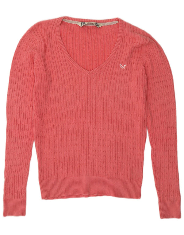 Besætningstøj Dame V-hals sweater UK 12 Medium Pink Bomuld