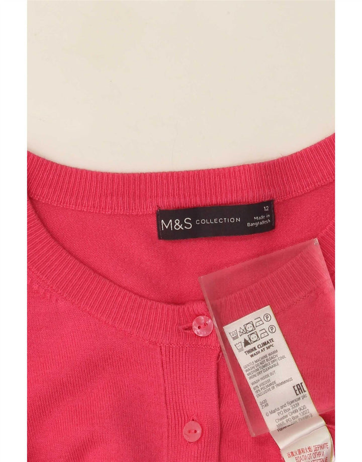 Marks & Spencer dame cardigan sweater UK 12 Medium Pink Viscose
