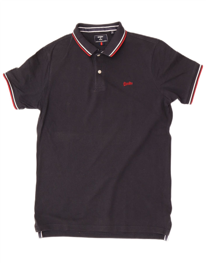 Superdry Herre Regular Fit Polo Shirt Lille marineblå bomuld
