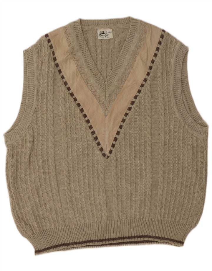 SERGIO BARBIERI Herrevest Tank Top IT 50 Medium Beige Uld