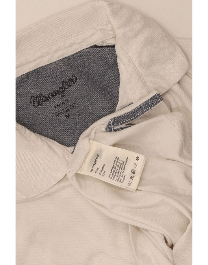 WRANGLER Herre Regular Fit Polo Shirt Medium White Bomuld