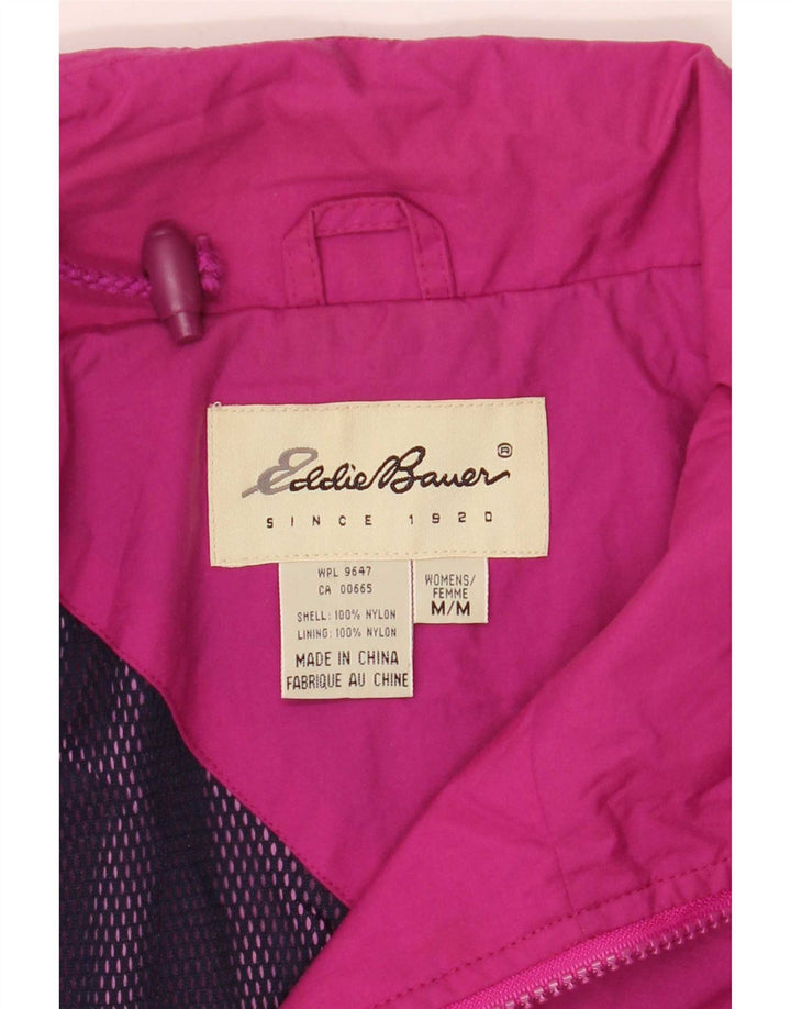 Eddie Bauer Dame Loose Fit Regnjakke UK 14 Medium Pink Nylon
