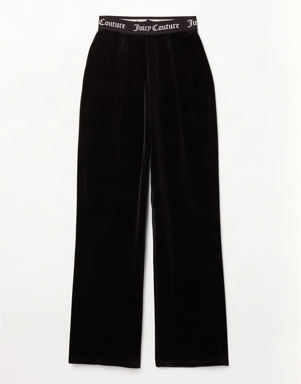 Juicy Couture Dame Grafisk Velour Træningsdragt Bukser XS Sort Polyester