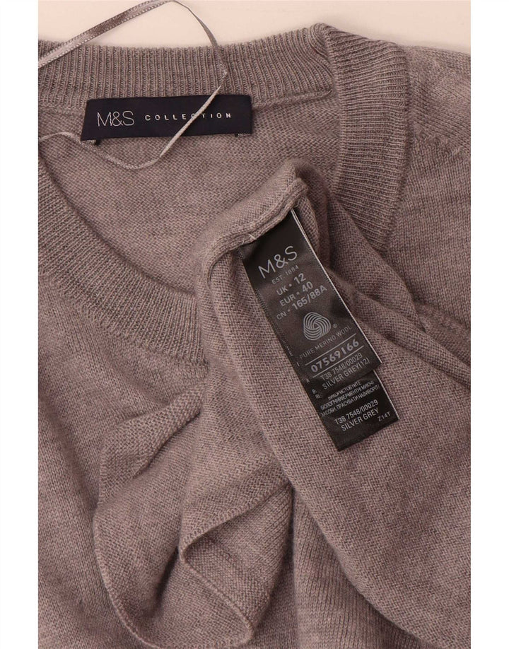 Marks & Spencer Dame Langærmet Jumper Dress UK 12 Medium Grey