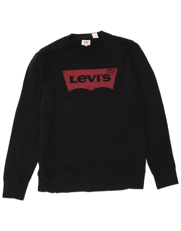 Levi's Herre grafisk sweatshirt Jumper Medium Sort Bomuld