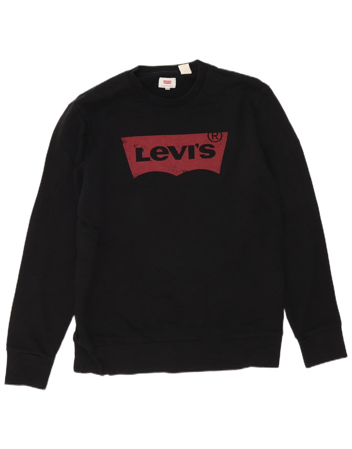 Levi's Herre grafisk sweatshirt Jumper Medium Sort Bomuld