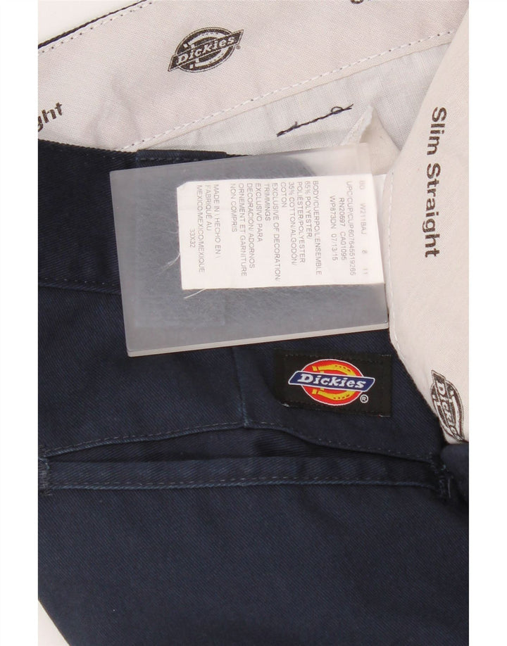 Dickies Herre Slim Straight Casual Bukser W33 L32 Marineblå Polyester