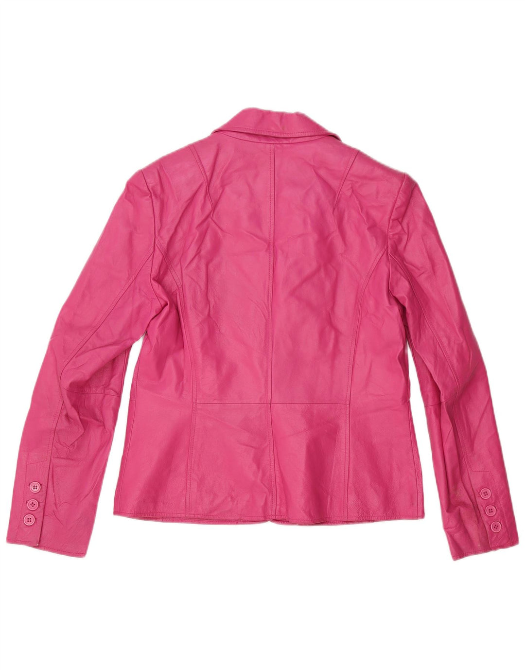 Worthington Dame 2 Button Læder Blazer Jacket UK 12 Medium Pink Læder