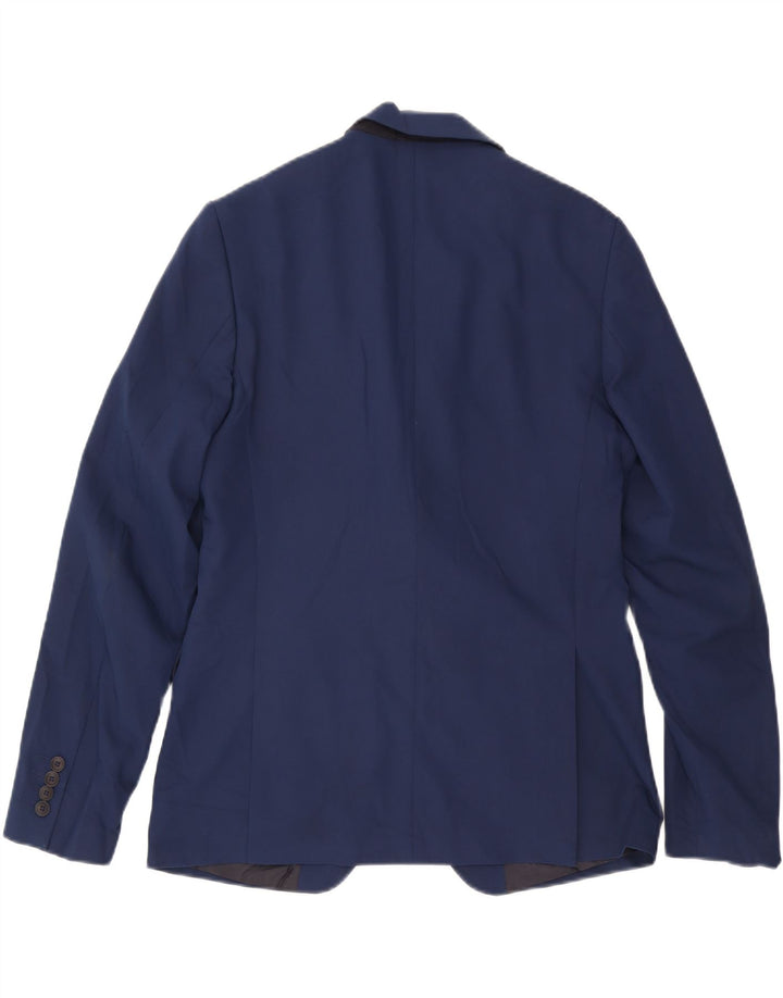 Zara Herre 2-knaps blazerjakke EU 50 Medium Navyblå Polyester
