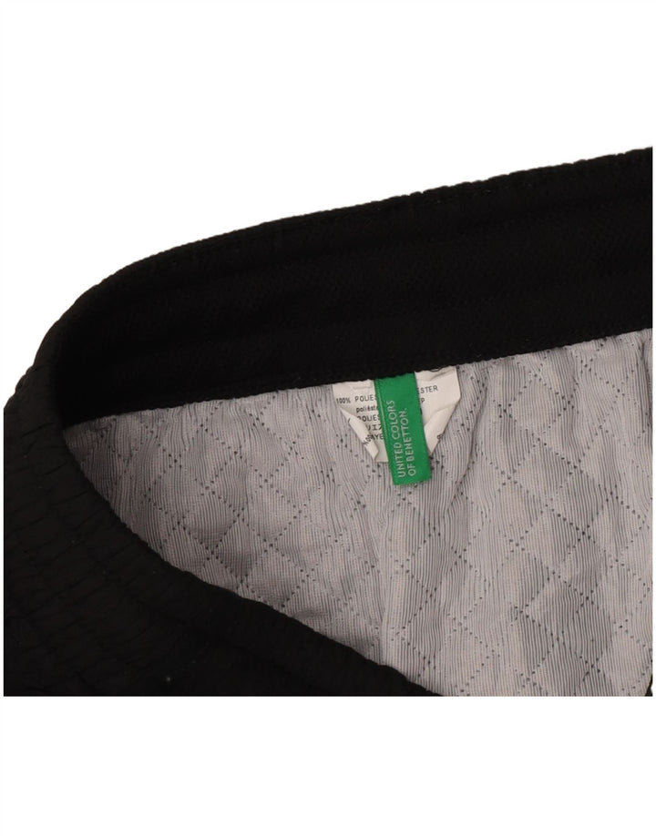 Benetton Dame Mini Nederdel W32 Stor Sort Polyester