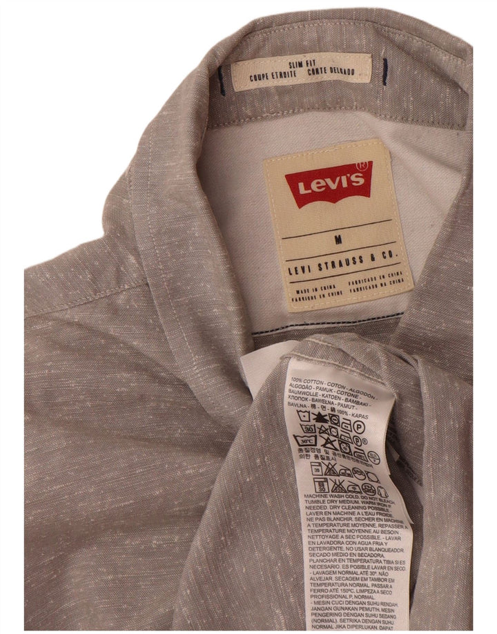 Levi's Slim Fit-skjorte til mænd, mellemgrå, flækket bomuld