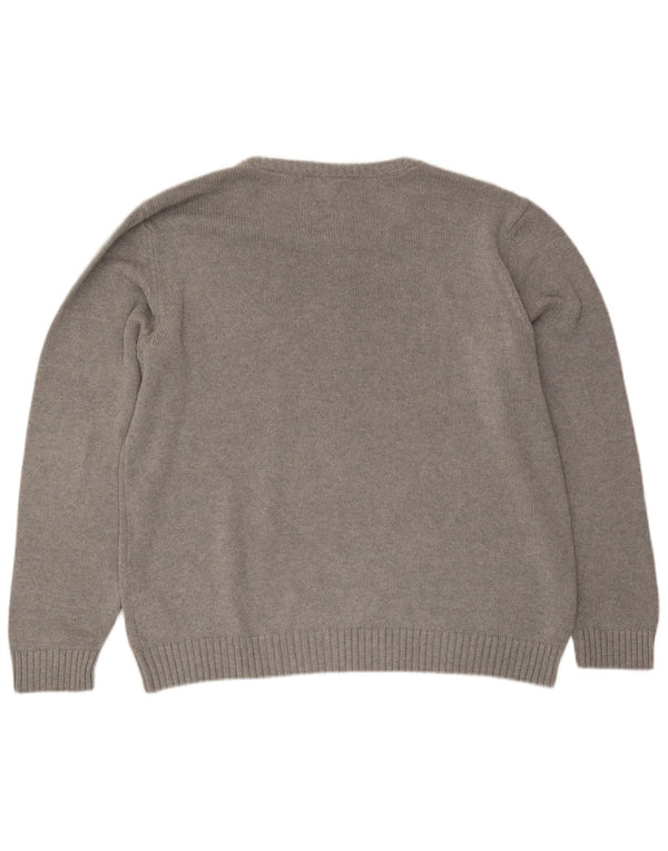 Guess Herre grafisk bådhals sweater 2XL grå bomuld