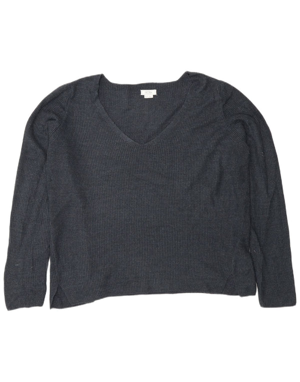 Fat Face Womens Oversized V-Neck Jumper Sweater UK 12 Medium Navy Blue