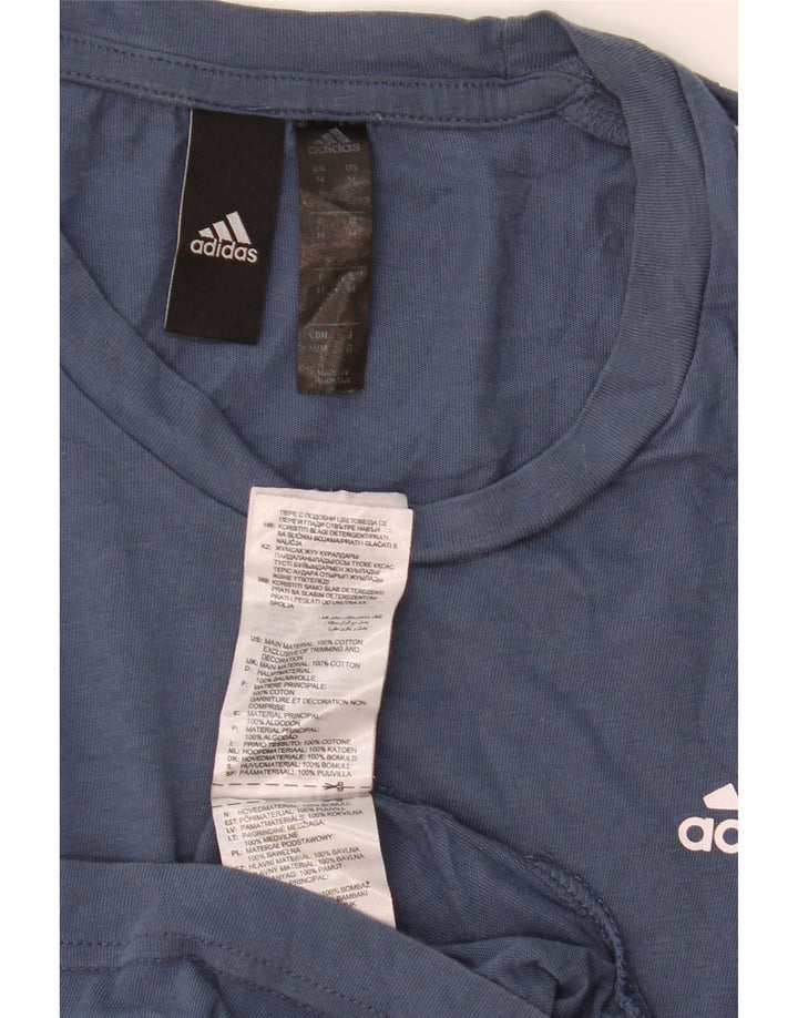 Adidas T-shirt top mellemblå bomuld til mænd