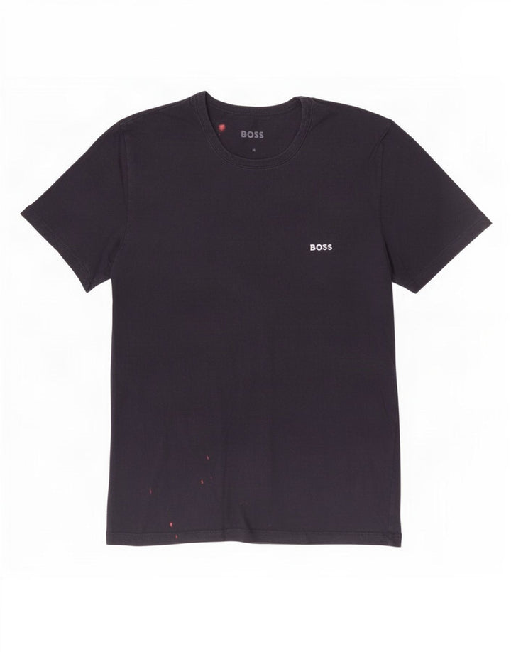 Hugo Boss Herre T-Shirt Top Medium Marineblå Bomuld