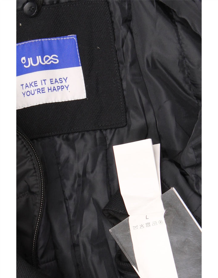 Jules Herre Overfrakke UK 40 Large Navy Blue Cotton
