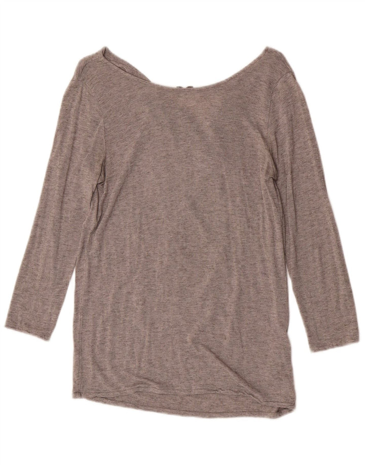 Massimo Dutti Dame Top 3/4 ærmer UK 12 Medium Grey Viscose